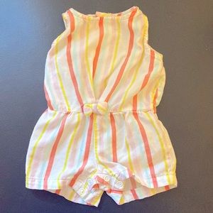Striped sleeveless newborn romper